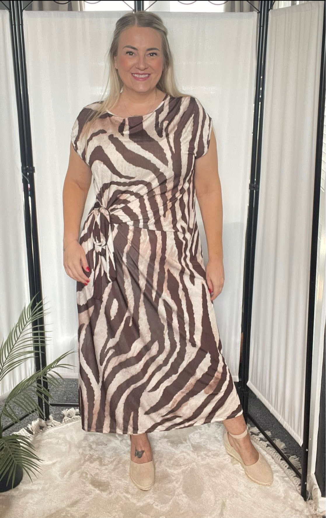 THE SHAKIRA BROWN ZEBRA DRESS