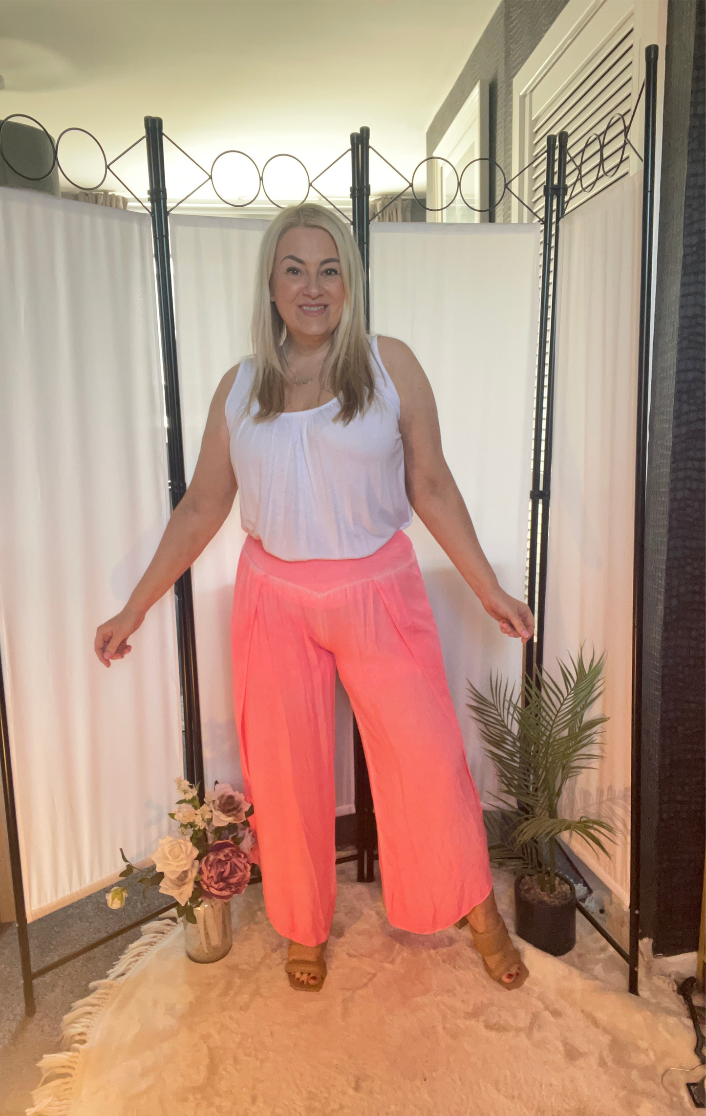 HAREM PANTS PREMIUM - NEON CORAL