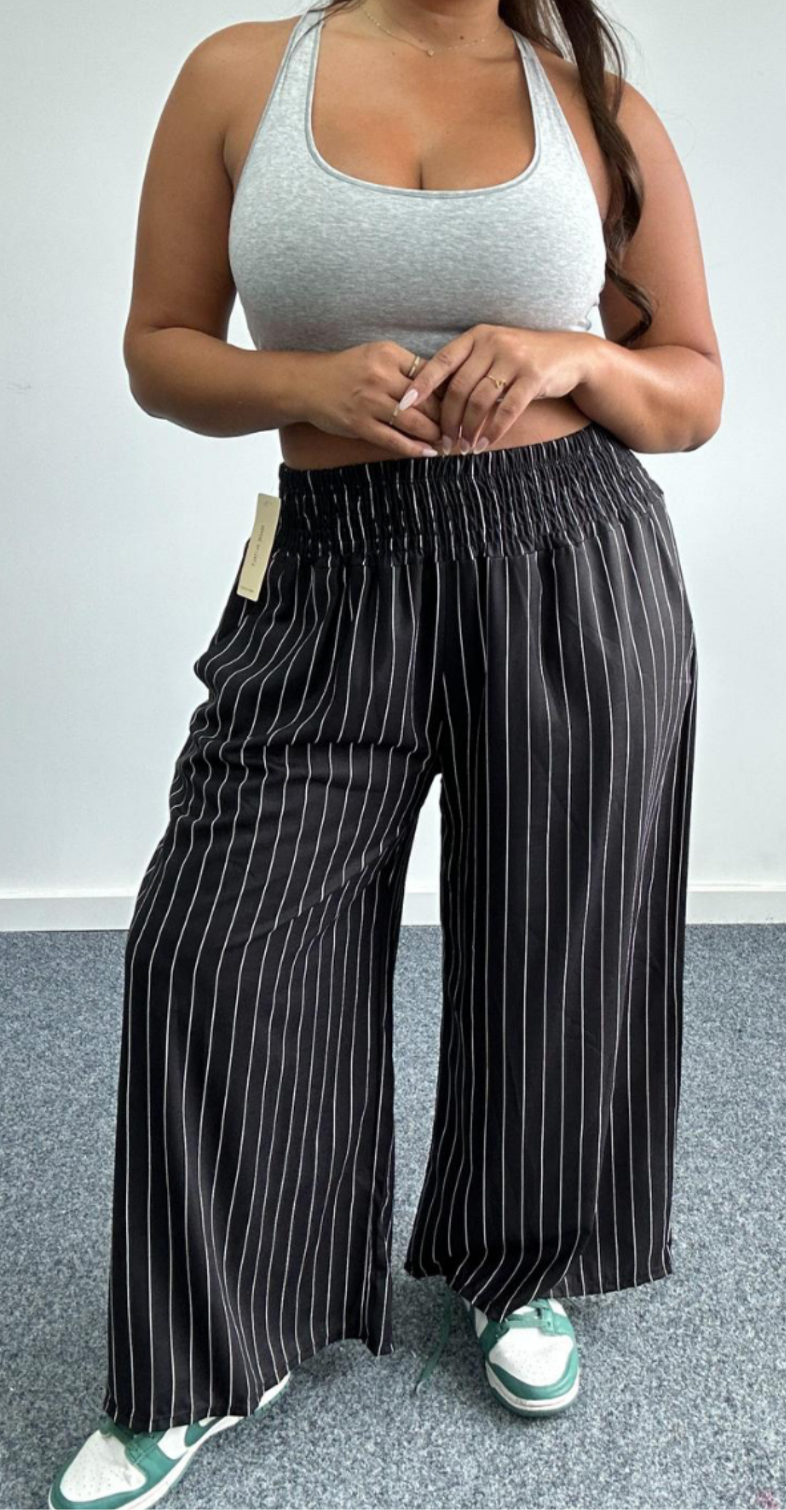 THE STRIPY TROUSER - BLACK/WHITE (CURVE)