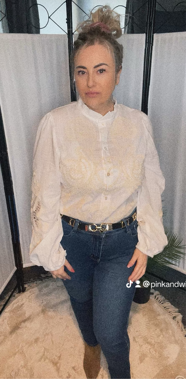 THE GABRIELLA EMBROIDERED SHIRT - WHITE