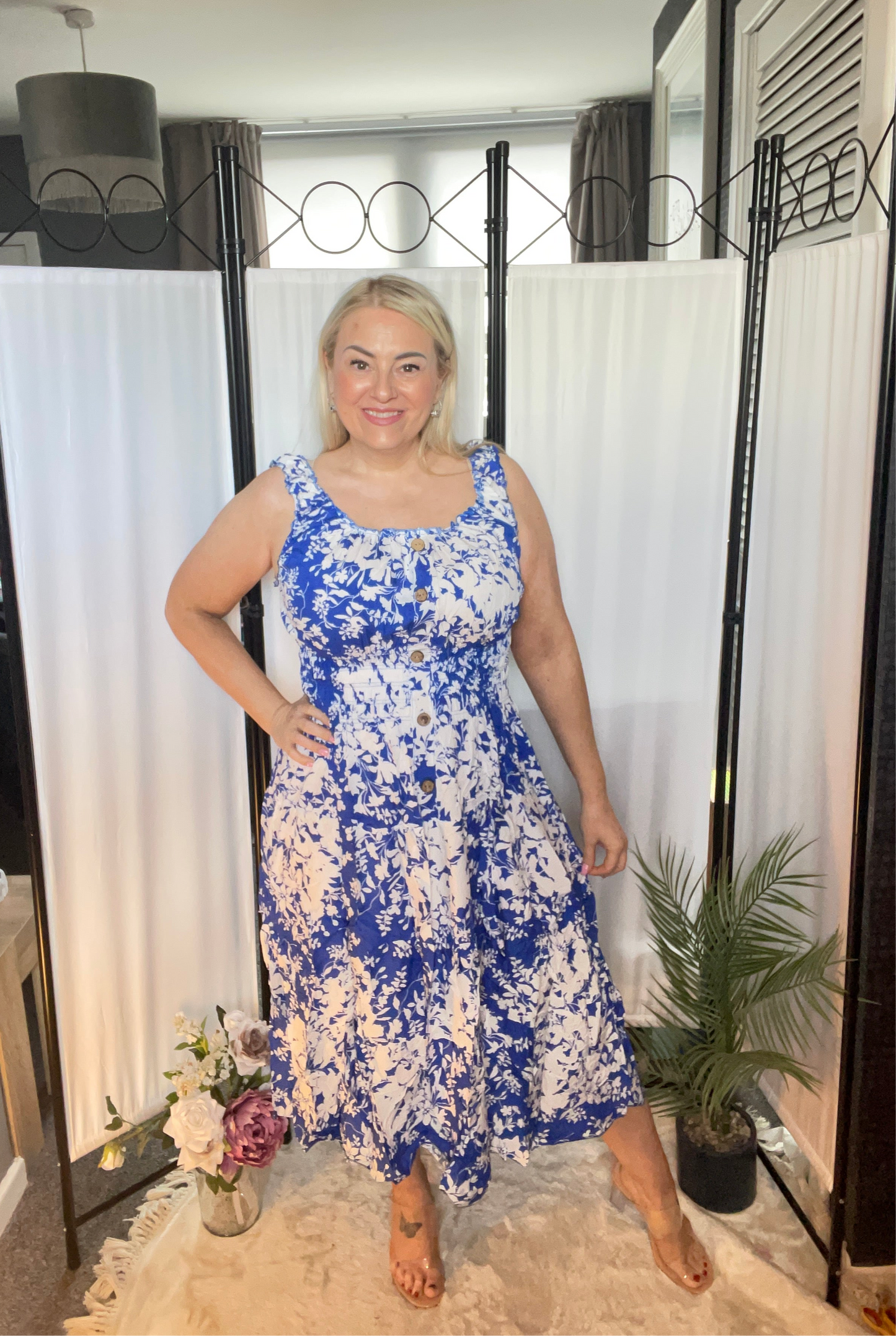 THE FAYE DRESS - BLUE