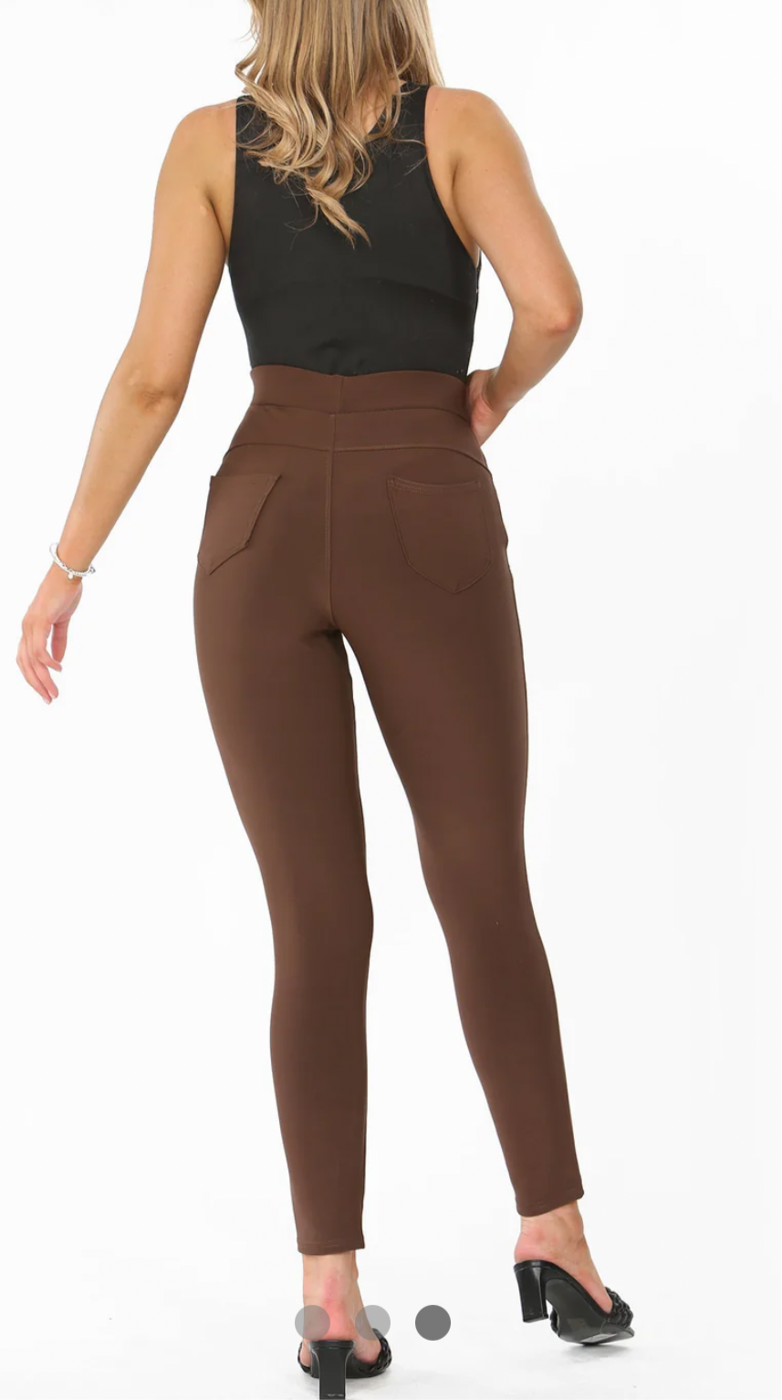 THE SCUBA JEGGINGS - BROWN