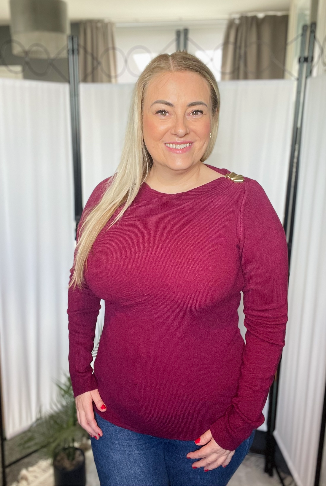 THE GOLD ACCENT TOP - WINE