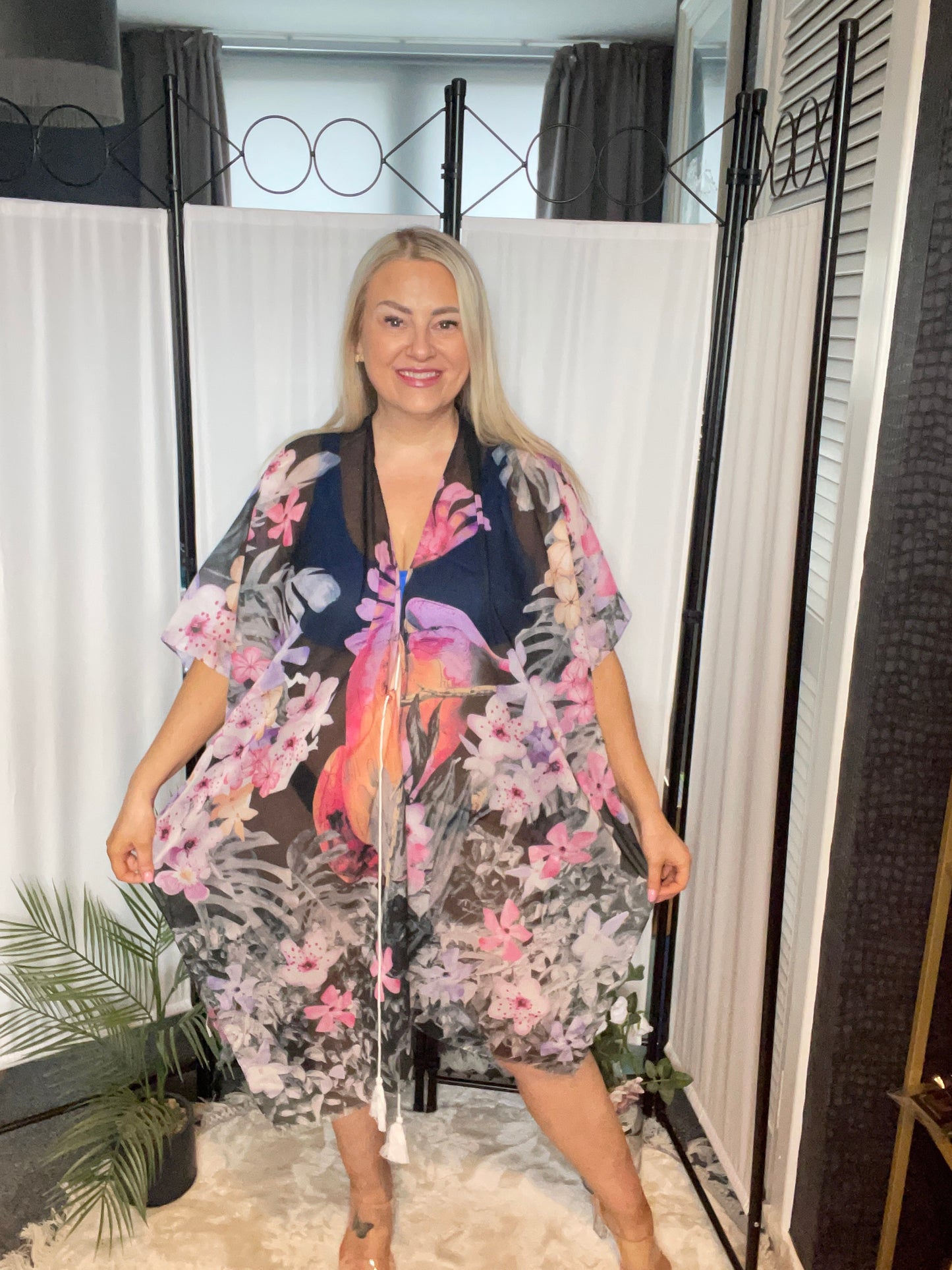 PARROT KAFTAN - BLACK