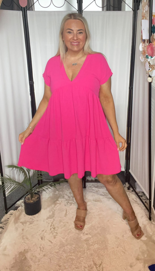 THE SUMMER SMOCK DRESS - FUCHSIA