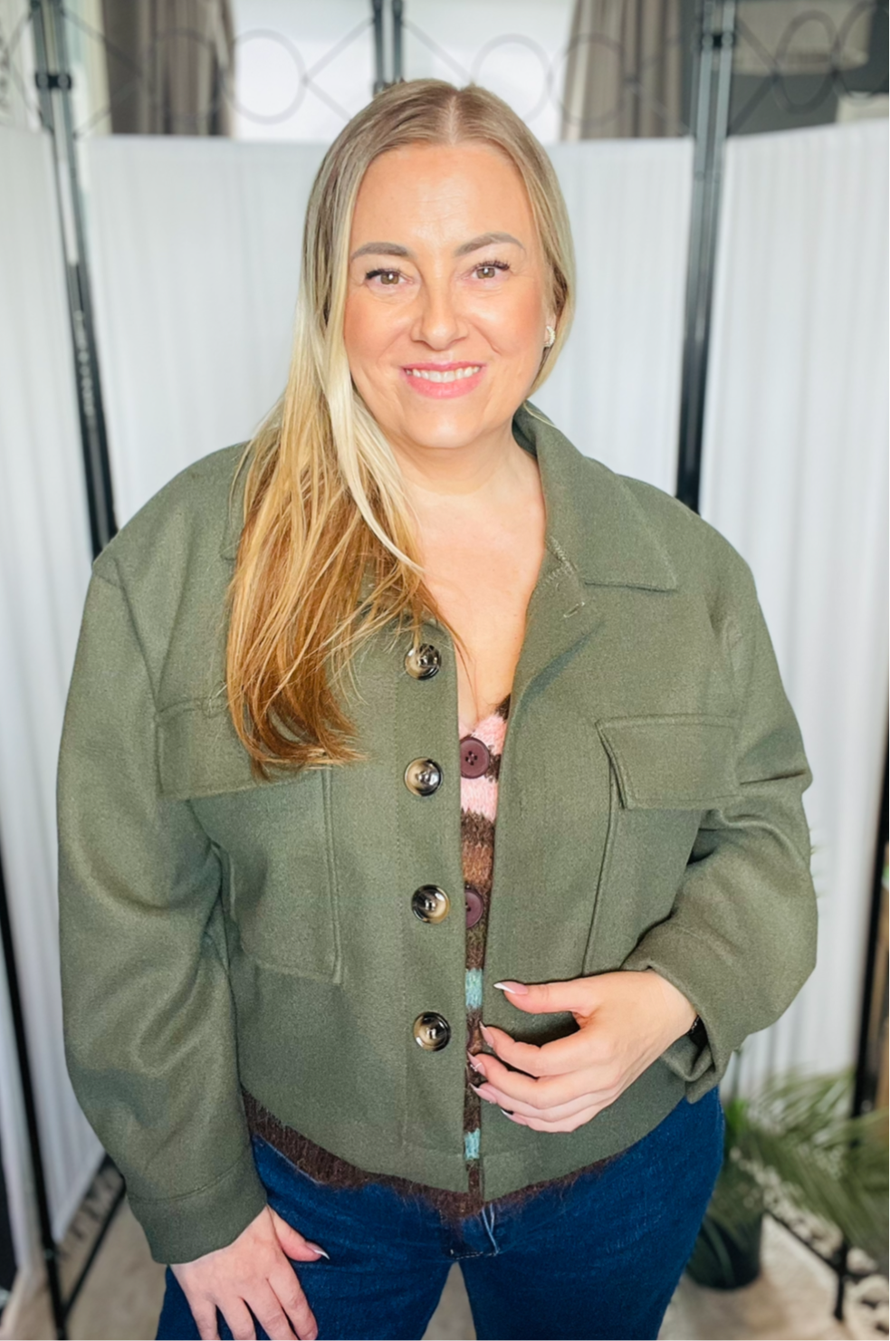 THE CARMEN SHORT STYLE JACKET - KHAKI
