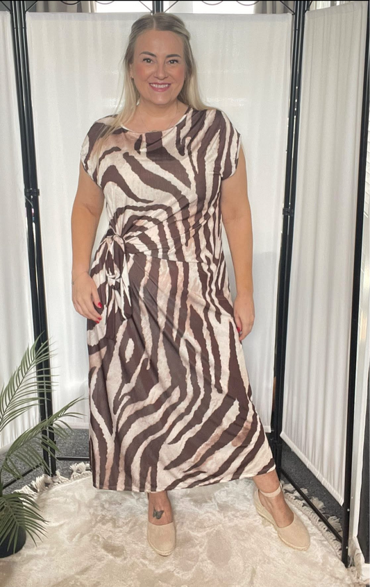 THE SHAKIRA BROWN ZEBRA DRESS