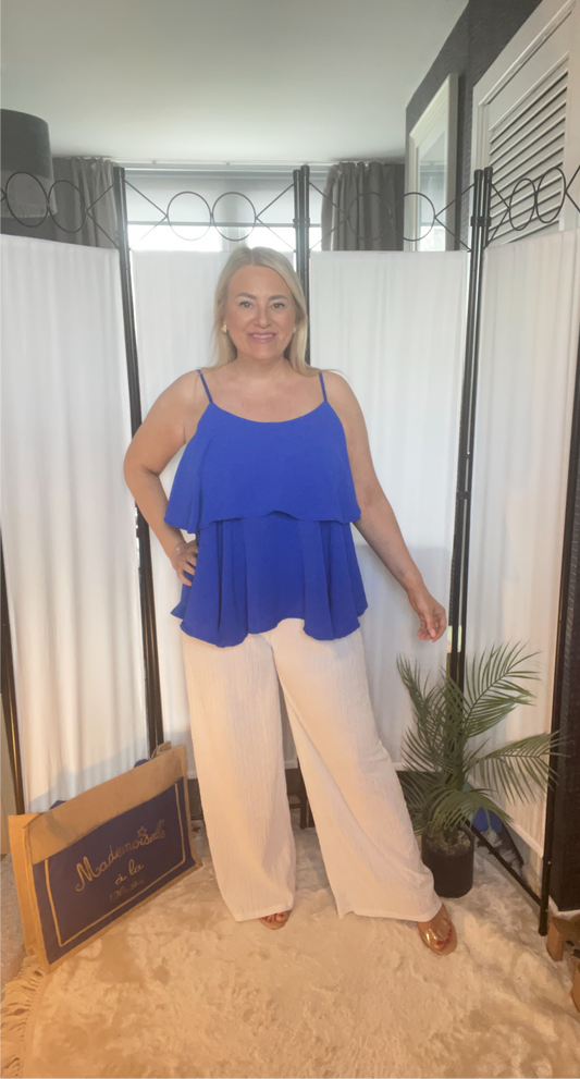THE JOSIE TIERED TOP - ROYAL BLUE