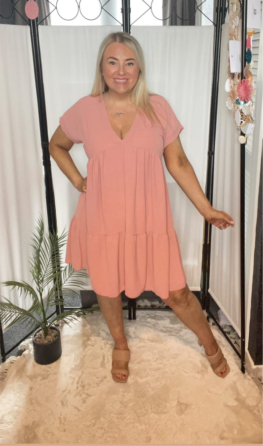 THE SUMMER SMOCK DRESS - ROSE PINK