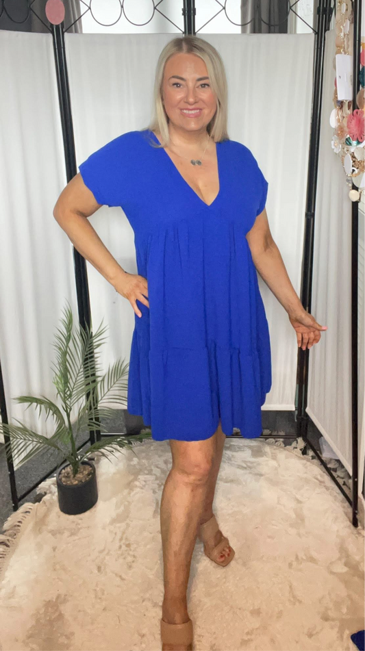 THE SUMMER SMOCK DRESS - ROYAL BLUE