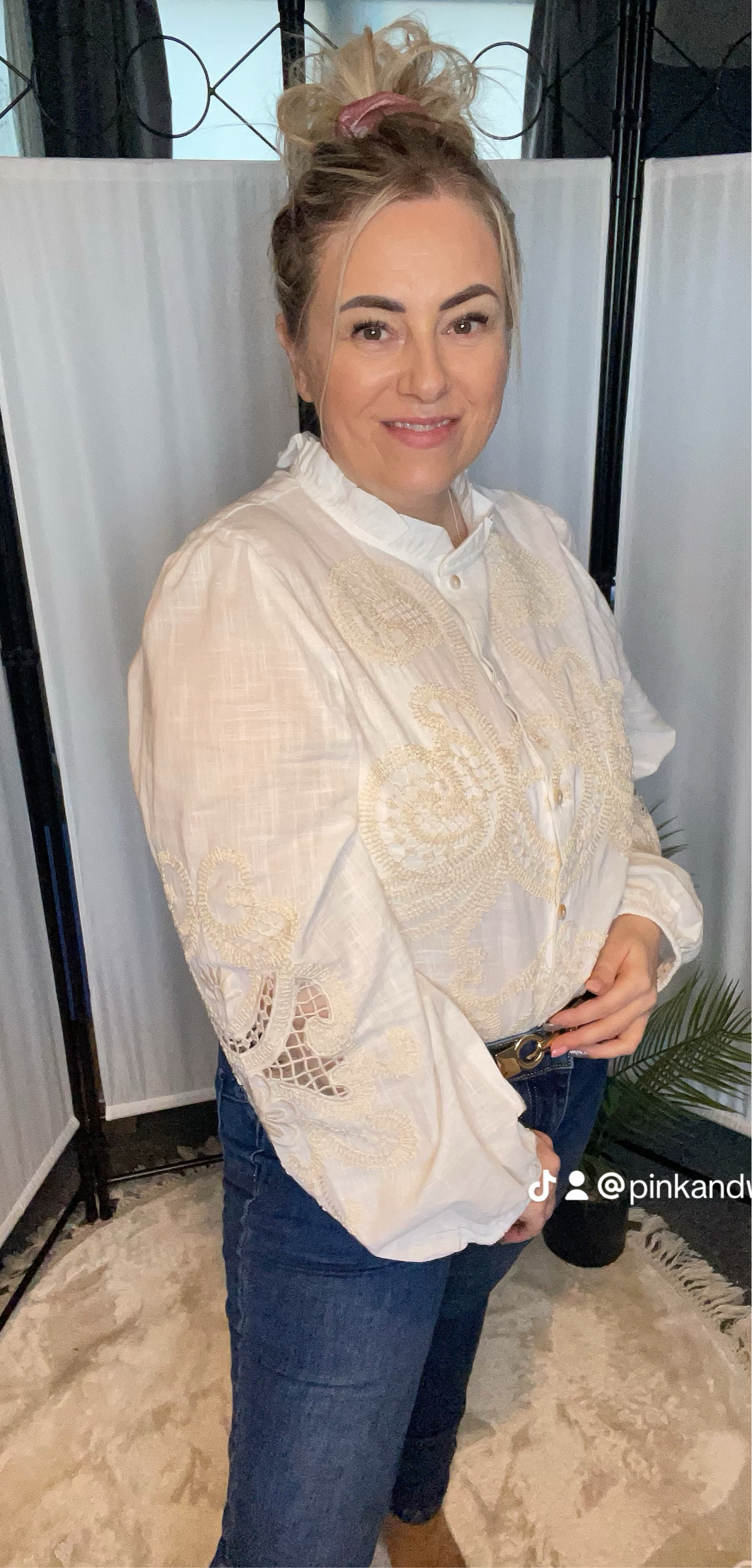 THE GABRIELLA EMBROIDERED SHIRT - WHITE