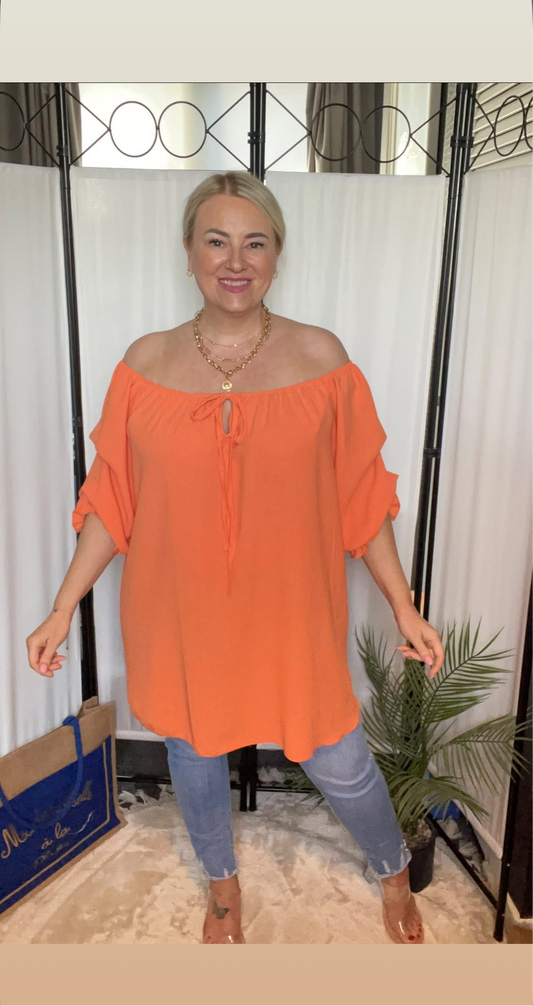 THE CLARA TOP - CORAL