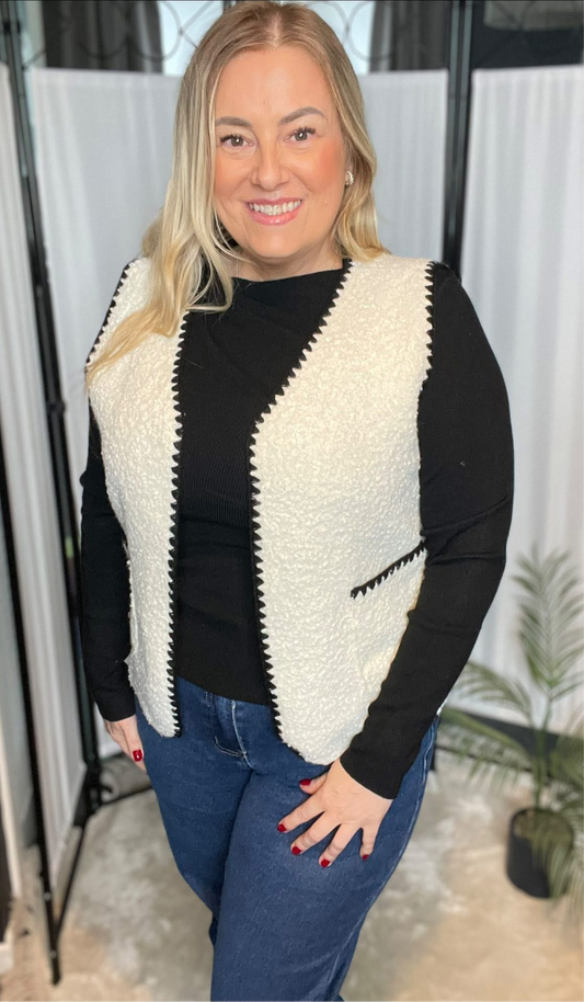 THE SHANIA WAISTCOAT - WINTER WHITE