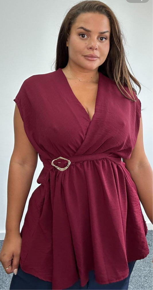 THE TAYLOR TOP - WINE (CURVE)