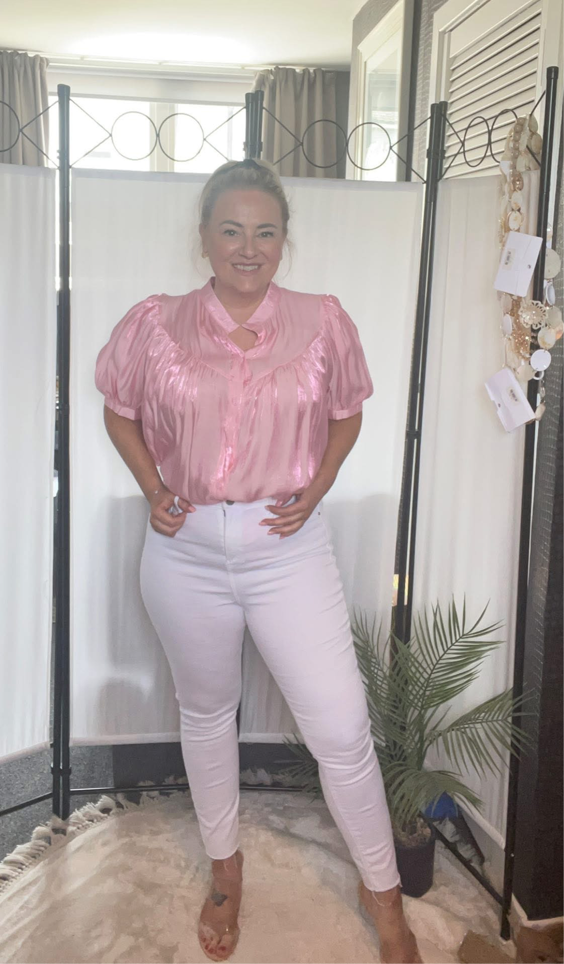 THE BAILEY HIGH SHINE BLOUSE - PINK