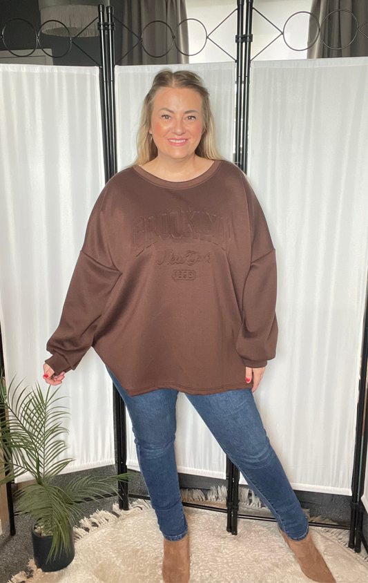 THE BROOKLYN SWEATER - CHOCOLATE BROWN (CURVE)