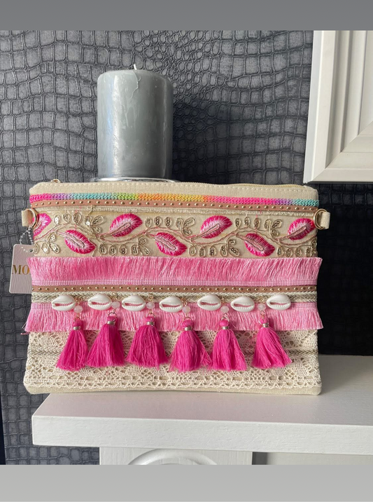 THE BOHO CLUTCH BAG - PINK