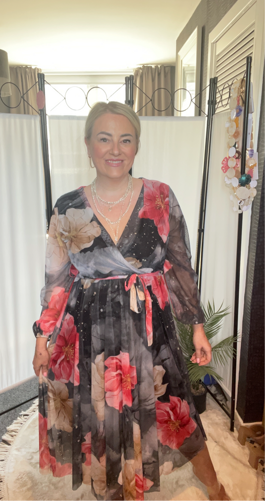THE CHARLOTTE DRESS - BLACK FLORAL