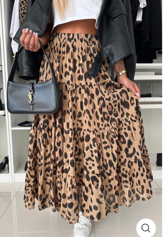 THE LEOPARD PRINT MAXI SKIRT