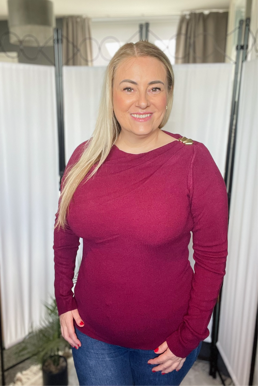 THE GOLD ACCENT TOP - WINE