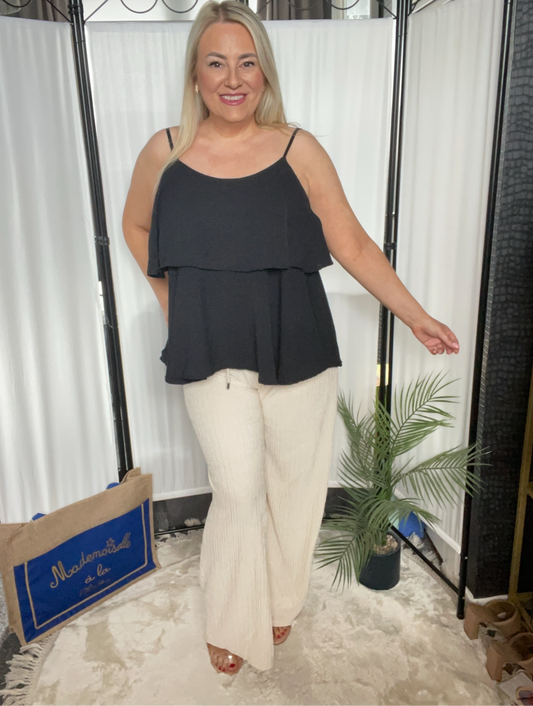 THE JOSIE TIERED TOP - BLACK