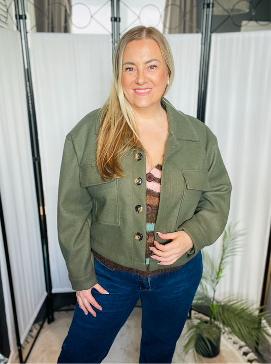 THE CARMEN SHORT STYLE JACKET - KHAKI
