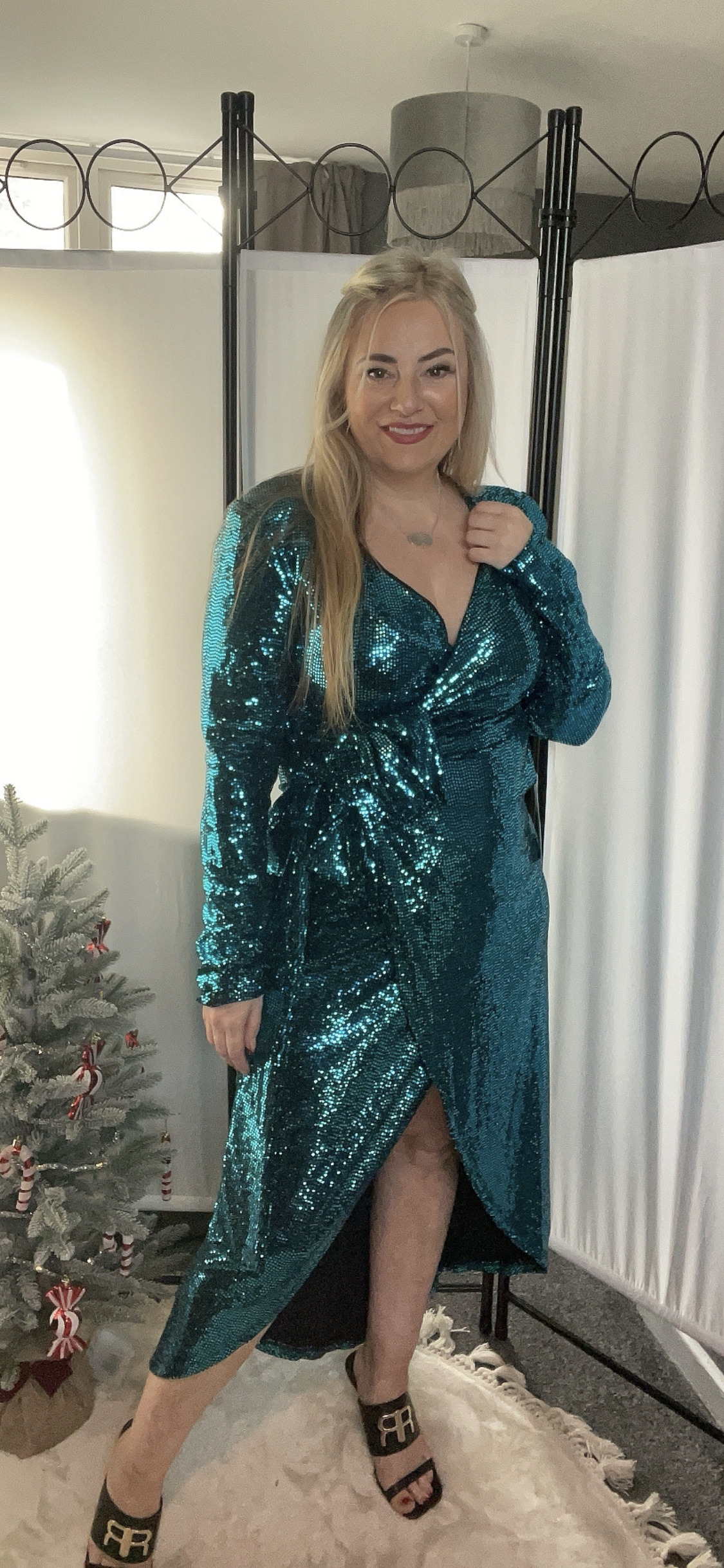 THE LOLA DRESS - PETROL BLUE