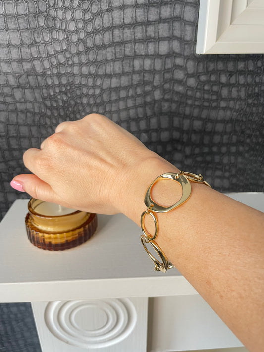 ROUND/OVAL BRACELET GOLD STYLE