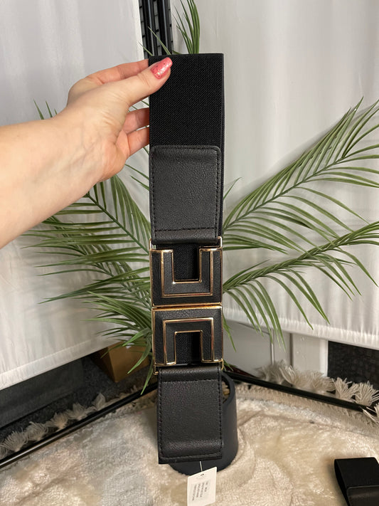 STRECH BELT - BLACK SQUARE
