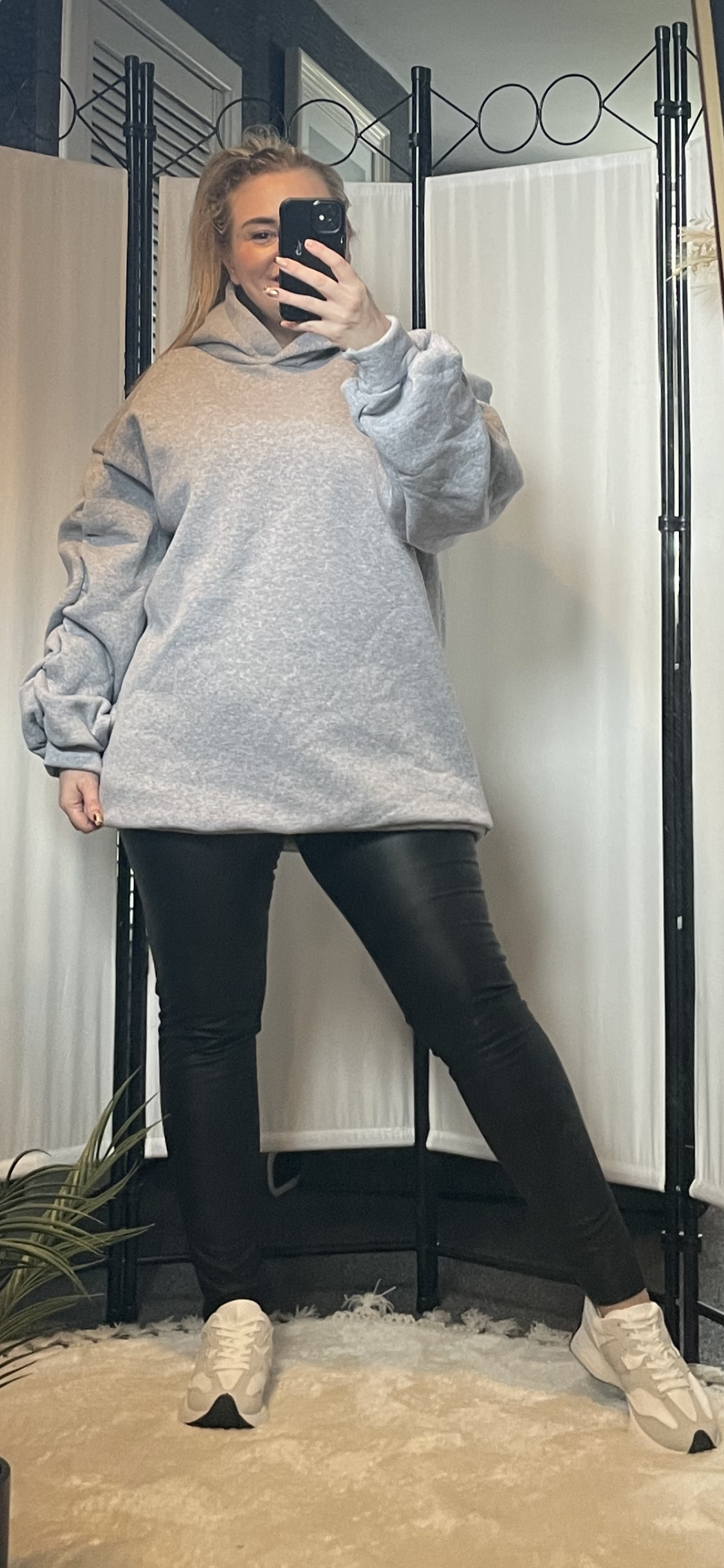 LONGLINE HOODIE - GREY MARL