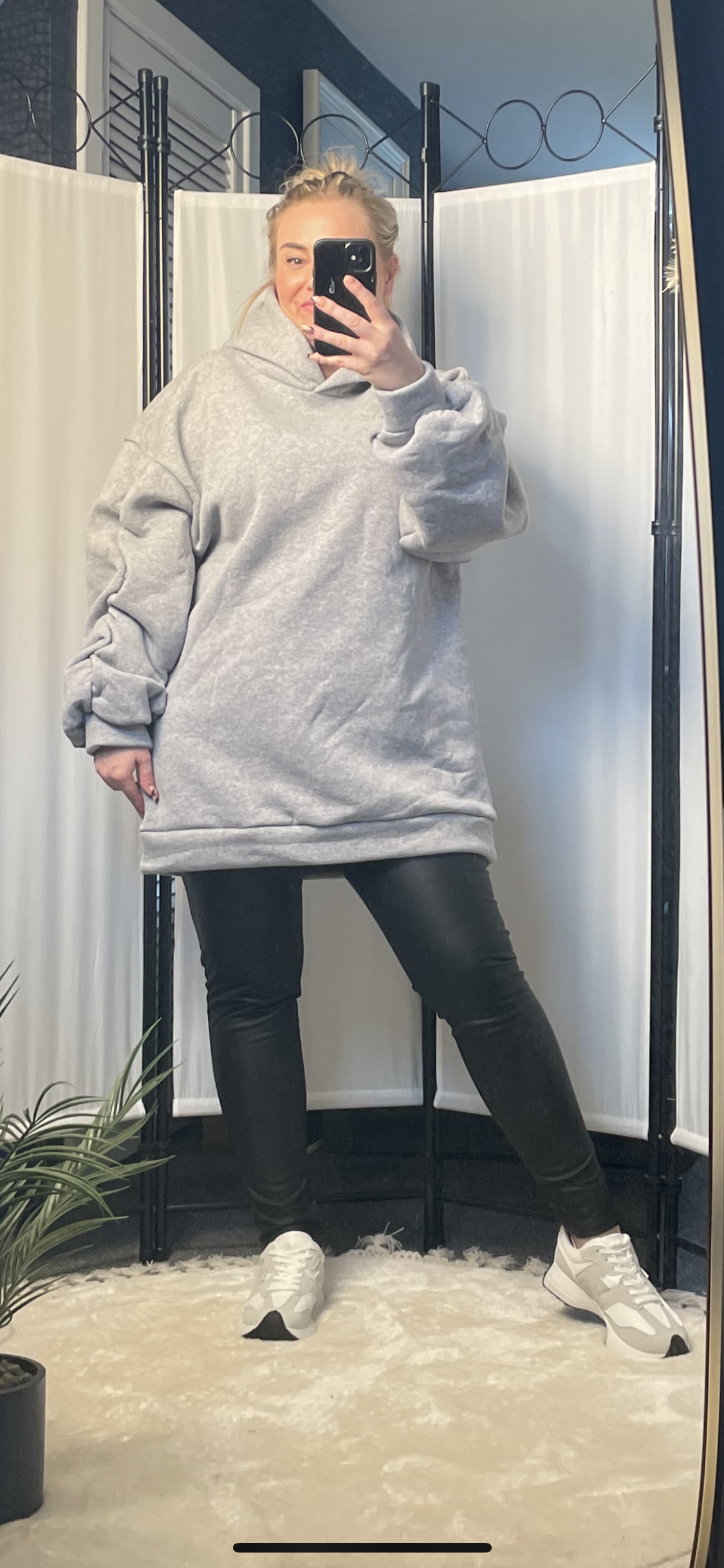 LONGLINE HOODIE - GREY MARL